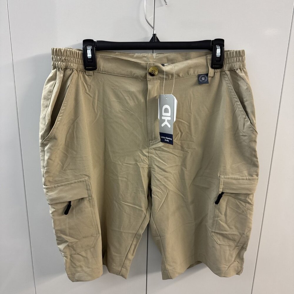 Little Donkey Andy DryTech‎ Cargo Shorts Stretch UPF 50+ Tan Sz M NWT